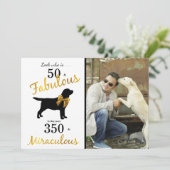 50 and Fabulous - Black Labrador - Gouden hondenja Kaart (Staand voorkant)