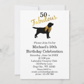 50 and Fabulous - Black Labrador - Gouden hondenja Kaart (Achterkant)
