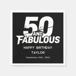 50 and Fabulous Bold Grunge Distressed Birthday Servet