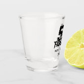 50 and Fabulous Bold Grunge Distressed Black White Shot Glas (Links)