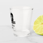 50 and Fabulous Bold Grunge Distressed Black White Shot Glas (Rechts)