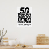 50 and Fabulous Bold Grunge Welcome Celebration Poster (Keuken)