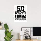 50 and Fabulous Bold Grunge Welcome Celebration Poster (Thuiskantoor)