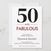 50 And Fabulous Cherry Wine 50th Birthday Kaart (Voorkant)