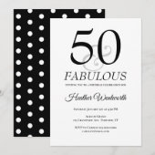 50 and Fabulous Classic Dots 50th Birthday Kaart (Voorkant / Achterkant)