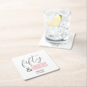 50 and Fabulous Custom 50th Birthday Modern Script Kartonnen Onderzetters (Insitu)