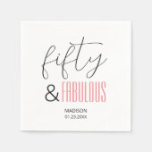 50 and Fabulous Custom 50th Birthday Modern Script Servet (Voorkant)