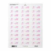 50 and Fabulous Fiftieth Birthday Hot Pink Address Etiket (Full Sheet)