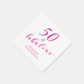 50 and Fabulous Fiftieth Birthday Hot Pink Script Servet (Hoek)