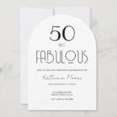 50 and Fabulous Fifty Birthday Invitation Kaart (Voorkant)