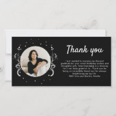 50 and Fabulous Foliage Zwart 50ste Verjaardag Fot Bedankkaart (Voorkant)