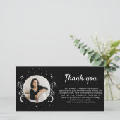 50 and Fabulous Foliage Zwart 50ste Verjaardag Fot Bedankkaart (Staand voorkant)