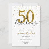 50 and Fabulous Gold Black 50th Birthday Foto Kaart (Voorkant)