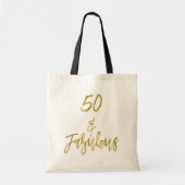 50 and Fabulous Gold Foil Verjaardag Canvas tas (Voorkant)