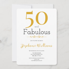 50 and Fabulous Gold Modern 50th Birthday Kaart