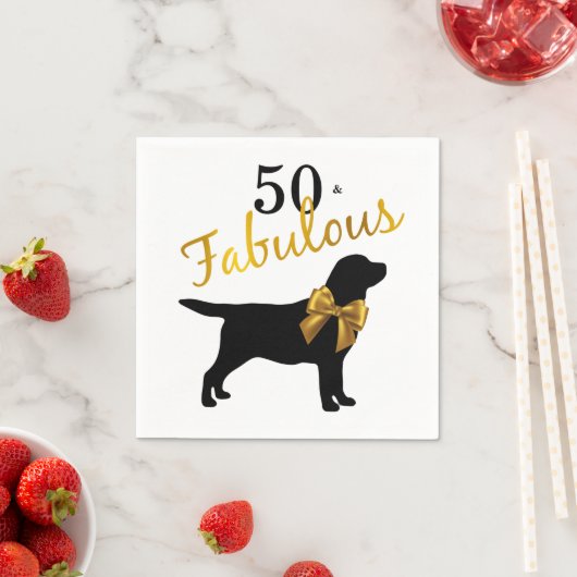 50 and Fabulous - Gouden Zwarte Labrador - Schatti Servet (Insitu)