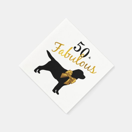 50 and Fabulous - Gouden Zwarte Labrador - Schatti Servet (Hoek)