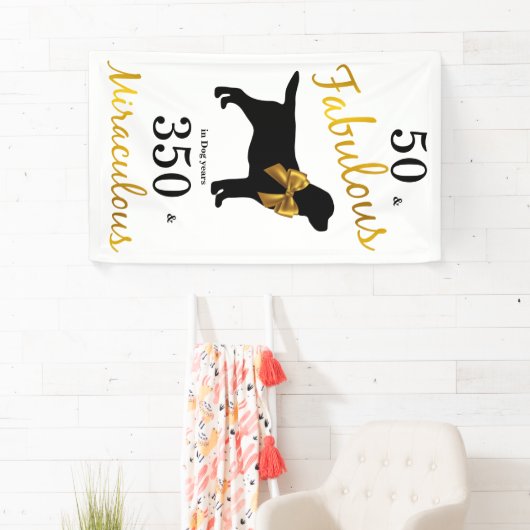 50 and Fabulous - Grappige Hond - Gouden Zwarte La Spandoek (Insitu)