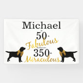 50 and Fabulous - Hondenjaren - Gouden Zwarte Labr Spandoek (Horizontaal)
