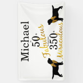 50 and Fabulous - Hondenjaren - Gouden Zwarte Labr Spandoek (Verticaal)