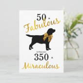 50 and Fabulous - Hondenjaren - Labrador Zwart Gou Kaart (Staand voorkant)