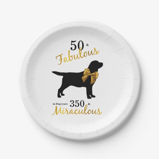 50 and Fabulous - Hondenliefhebber Zwart Goud Scha Papieren Bordje (Voorkant)