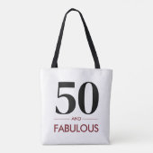 50 And Fabulous Modern Cherry Wine Birthday Saying Tote Bag (Achterkant)