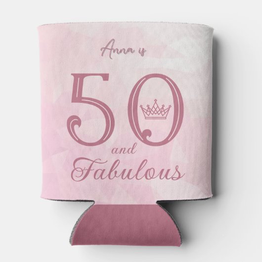 50 and Fabulous Modern Elegant Roos Gold Classic R Blikjeskoeler (Achterkant)