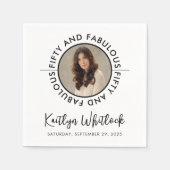 50 and Fabulous Name Date 50th Birthday Party Servet (Voorkant)