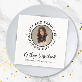 50 and Fabulous Name Date 50th Birthday Party Servet