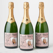 50 and Fabulous Paarse Glam Bedankt Verjaardag Sparkling Wijnetiket (Flessen)