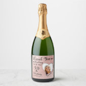 50 and Fabulous Paarse Glam Bedankt Verjaardag Sparkling Wijnetiket (Voorkant)