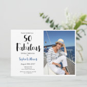 50 and Fabulous Photo 50th Birthday Party Kaart (Staand voorkant)