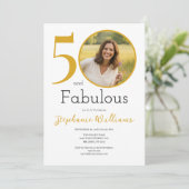 50 and Fabulous Photo 50th Birthday Party Kaart (Staand voorkant)