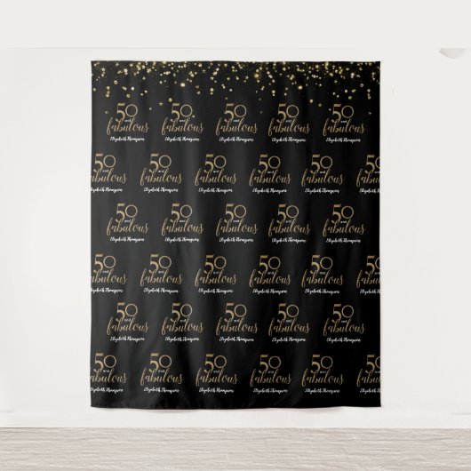50 and fabulous Photobooth Custom 50th birthday  Wandkleed (Voorkant)