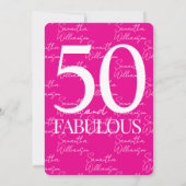 50 and Fabulous Pink | 50th Birthday Elegant  Kaart (Achterkant)