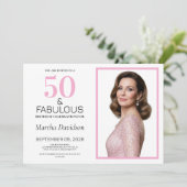 50 and Fabulous Pink 50th Birthday Kaart (Staand voorkant)