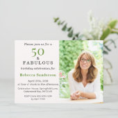50 and Fabulous Pink 50th Birthday Party Kaart (Staand voorkant)