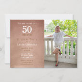 50 and Fabulous Roos Gold 50th Birthday Kaart (Voorkant)