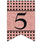 50 and Fabulous Roos Gold Glitter Black Birthday Vlaggetjes (Derde vlag)