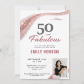 50 and Fabulous Rose Gold 50th Birthday Kaart (Voorkant)