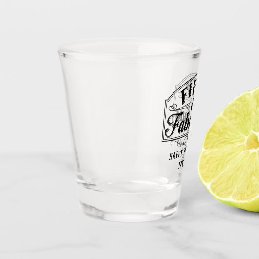 50 and Fabulous Rustic Script & Elegant Line Art Shot Glas (Links)