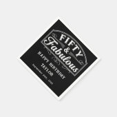 50 and Fabulous Rustic Script & Line Art Servet (Hoek)