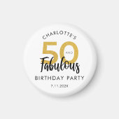 50 and Fabulous Script 50th Birthday Keepsake Magneet (Voorkant)