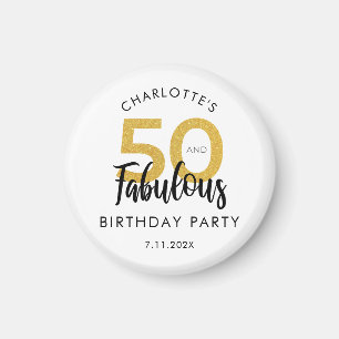 50 and Fabulous Script 50th Birthday Keepsake Magneet