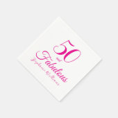 50 and Fabulous Script Pink 50th Birthday Party Servet (Hoek)
