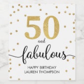 50 and Fabulous wine Sparkling Wine label white &  Wijn Etiket (Enkel label)