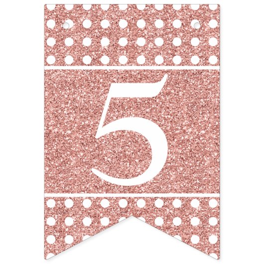 50 and Flawless Roos Gouden Glitter Witte Verjaard Vlaggetjes (Derde vlag)