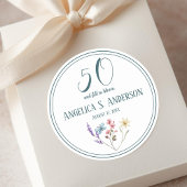 50 and still in Bloom Wildflower Birthday Ronde Sticker