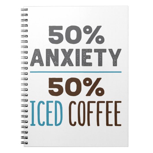 50% Angst 50% Ijs Koffie Notitieboek (Voorkant)